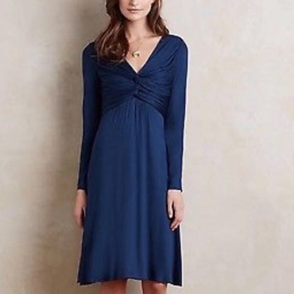 Anthropologie Bailey 44 Navy Blue L/S Dress XS